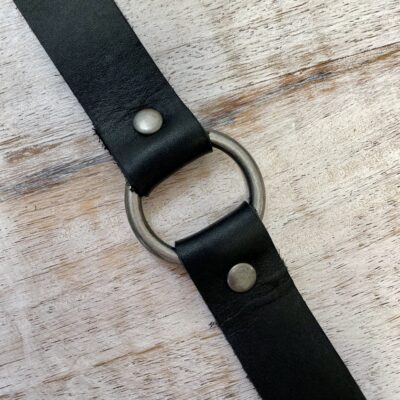 Leather Shawl/Cowl Cuff - Soft Black Antique