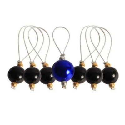 Knit Pro Beaded Stitch Markers (Blue/Black)